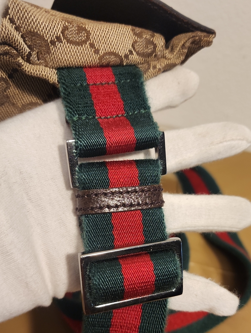 Gucci Canvas Web Leather Waist Bag - Picture 6 of 17